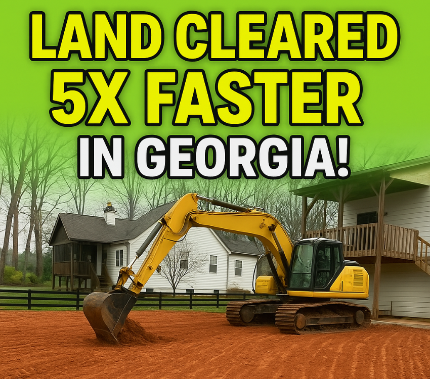 Excavator Clearing Land
