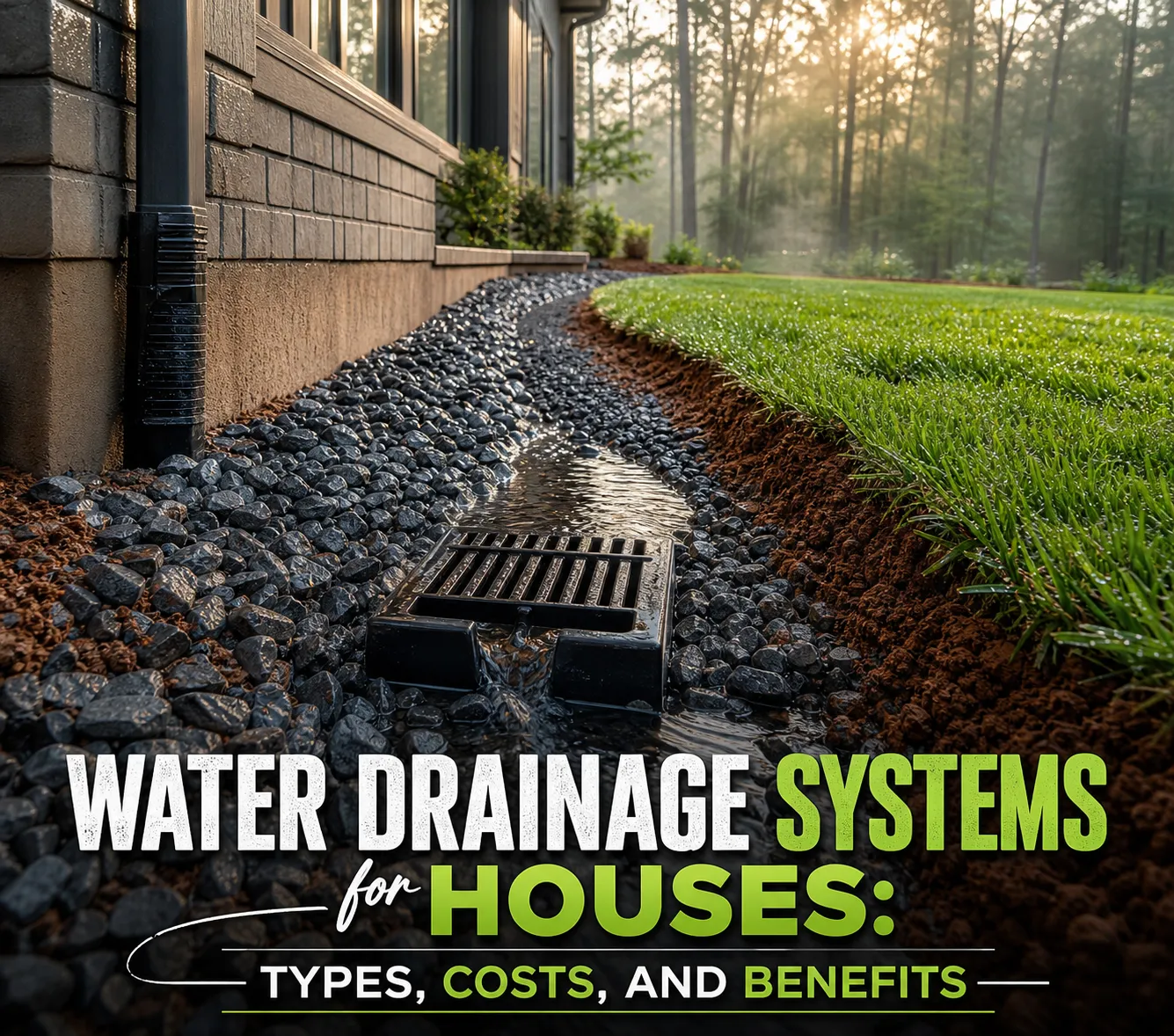 Water drainage system for house